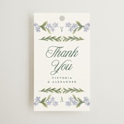 "Vintage Sketched" - Wedding Favor Tags in Wisteria by Jenna Holcomb - Front