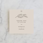 "leafy wreath" - Wedding Favor Tags in Taupe by Ghazal Ali - Front