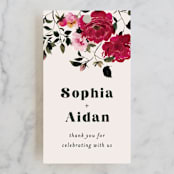 "Rose Garden" - Wedding Favor Tags in Magenta by Leah Bisch - Front