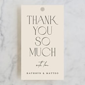 "Contour" - Wedding Favor Tags in Ecru by Erica Krystek - Front
