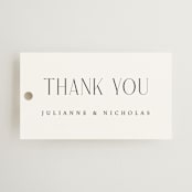 "Bold Elegance" - Wedding Favor Tags in Snow by Katherine Moynagh - Front