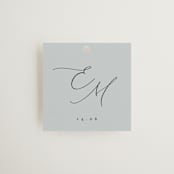 "Corner" - Wedding Favor Tags in Sky by Kelly Schmidt - Front