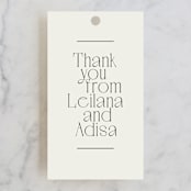 "Cadence" - Wedding Favor Tags in Ivory by Jennifer Wick - Front