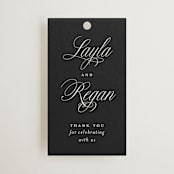 "Simply Classic" - Wedding Favor Tags in Ebony by Laura Hamm - Front