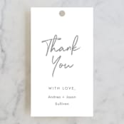 "Brushy frame" - Wedding Favor Tags in Opal by Stacey Meacham - Front