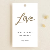 "Lovely Script" - Wedding Favor Tags in Cotton by Stacey Meacham - Front