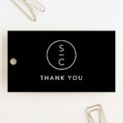 "New Monogram" - Wedding Favor Tags in Licorice by Jessica Williams - Front