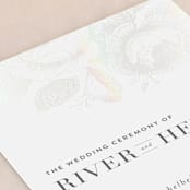 "Beloved" - Gloss-Press® Wedding Programs in Graphite by Design Lotus - Detail