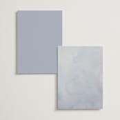 "watercolor flowers crest" - Wedding Weekend Itinerary Cards in Dusty Blue by Cass Loh - Back of Card Options