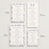 "watercolor flowers crest" - Wedding Weekend Itinerary Cards in Dusty Blue by Cass Loh - Formats Available