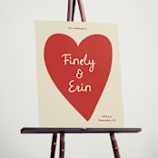 "Big Heart Wedding" - Welcome Signs in Cherry by Ani Somi - In Use