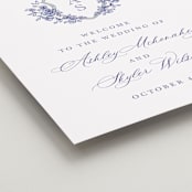 "watercolor flowers crest" - Welcome Signs in Dusty Blue by Cass Loh - Detail