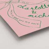 "Just the ribbon" - Welcome Signs in trawberry by Vera Lim - Detail