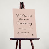 "Ballpoint Suite" - Welcome Signs in Blush by Ani Somi - In Use