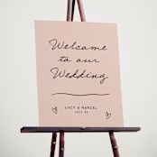 "Ballpoint Suite" - Welcome Signs in Blush by Ani Somi - In Use