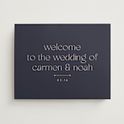 "Thoughtful" - Welcome Signs in Navy by letterfix - Front