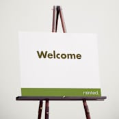 "Portrait" - Welcome Signs in Charcoal by Minted - In Use