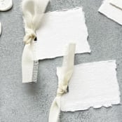 "Handmade Paper Tag with Ivory Ribbon | Set of 10 | Custom Text" - Favor Tags in pink by Cotton and Bow