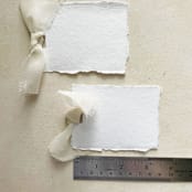 "Handmade Paper Tag with Ivory Ribbon | Set of 10 | Custom Text" - Favor Tags in pink by Cotton and Bow