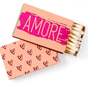 "Amore Matchboxes, pack of 8" - Matchbooks and Matches in clear by ForYourParty