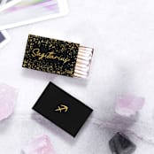 "Sagittarius Matchboxes, Black and Gold, Pack of 4" - Matchbooks and Matches in natural by ForYourParty