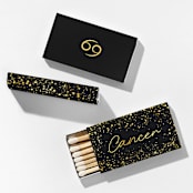 "Cancer Matchboxes, Black and Gold, Pack of 4" - Matchbooks and Matches in natural by ForYourParty