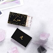 "Leo Matchboxes, Black and Gold, Pack of 4" - Matchbooks and Matches in natural by ForYourParty