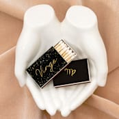 "Virgo Matchboxes, Black and Gold, Pack of 4" - Matchbooks and Matches in brown by ForYourParty