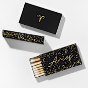 "Aries Matchboxes, Black and Gold, Pack of 4" - Matchbooks and Matches in gray by ForYourParty