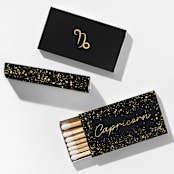 "Capricorn Matchboxes, Black and Gold, Pack of 4" - Matchbooks and Matches in orange by ForYourParty