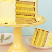 "Daisy Yellow Melamine Cake Stand- Large" - Cake Stands in black by Joyeux Company
