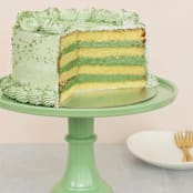 "Sage Green Melamine Cake Stand- Large" - Cake Stands in brown by Joyeux Company