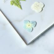 "Silver-Lined Pressed Flower Table Number, Blue" - Table Numbers in gold by Jasmine Jhunjhnuwala