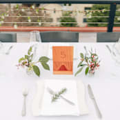 "Xubáa Indigenous Design Hardwood" - Table Numbers in natural by poem wedding team
