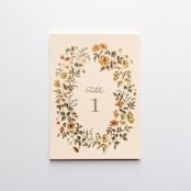"Floral Gold Foil Table Numbers" - Table Numbers in multicolorassorted-colors by Cedar and Grey