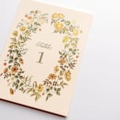 "Floral Gold Foil Table Numbers" - Table Numbers in multicolorassorted-colors by Cedar and Grey