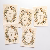 "Floral Gold Foil Table Numbers" - Table Numbers in multicolorassorted-colors by Cedar and Grey