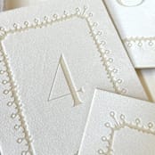 "Etched White Velvet Table Numbers" - Table Numbers in white by Christopher Neubauer