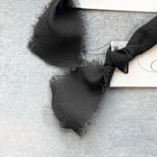 "Slim Place Cards With Black Bow | Set Of 10 | Custom Text" - Place and Escort Cards in black by Cotton and Bow