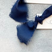 "Slim Place Cards With Navy Blue Bow | Set Of 10 | Custom Text" - Place and Escort Cards in blue by Cotton and Bow