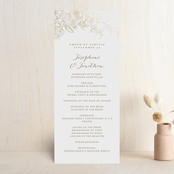 "Engraved Flowers" - Wedding Programs in Gold by Phrosné Barwood - Front
