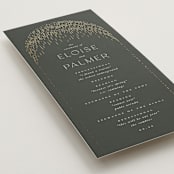 "Fringe" - Wedding Programs in Midnight by Leah Bisch - Detail