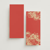 "Happiness" - Wedding Programs in Cherry by Shannon Chen of Four Wet Feet Studio - Back of Card Options