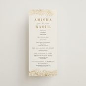 "Elegant Henna" - Wedding Programs in Champagne by Oma N. Ramkhelawan - Front