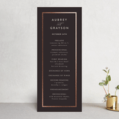 "Sunset Florals" - Wedding Programs in Copper by Susan Moyal - Front
