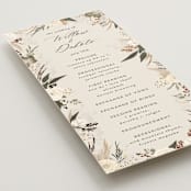 "Botanical Edge" - Wedding Programs in Latte by Susan Moyal - Detail