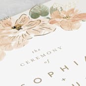"Bloom" - Wedding Programs in Tea by Leah Bisch - Detail