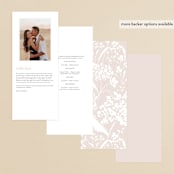 "Lovely Day" - Wedding Programs in Rose Quartz by Leah Bisch - Back of Card Options