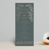"Gilded" - Wedding Programs in Slate by Leah Bisch - Front