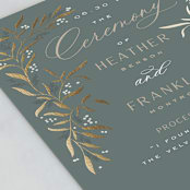 "Gilded" - Wedding Programs in Slate by Leah Bisch - Detail
